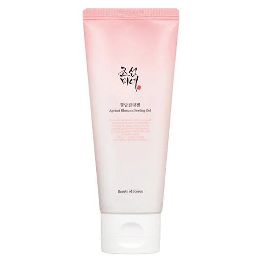 Tube de gel exfoliant L'Apricot Blossom Peeling Gel BEAUTY OF JOSEON sur fond blanc.