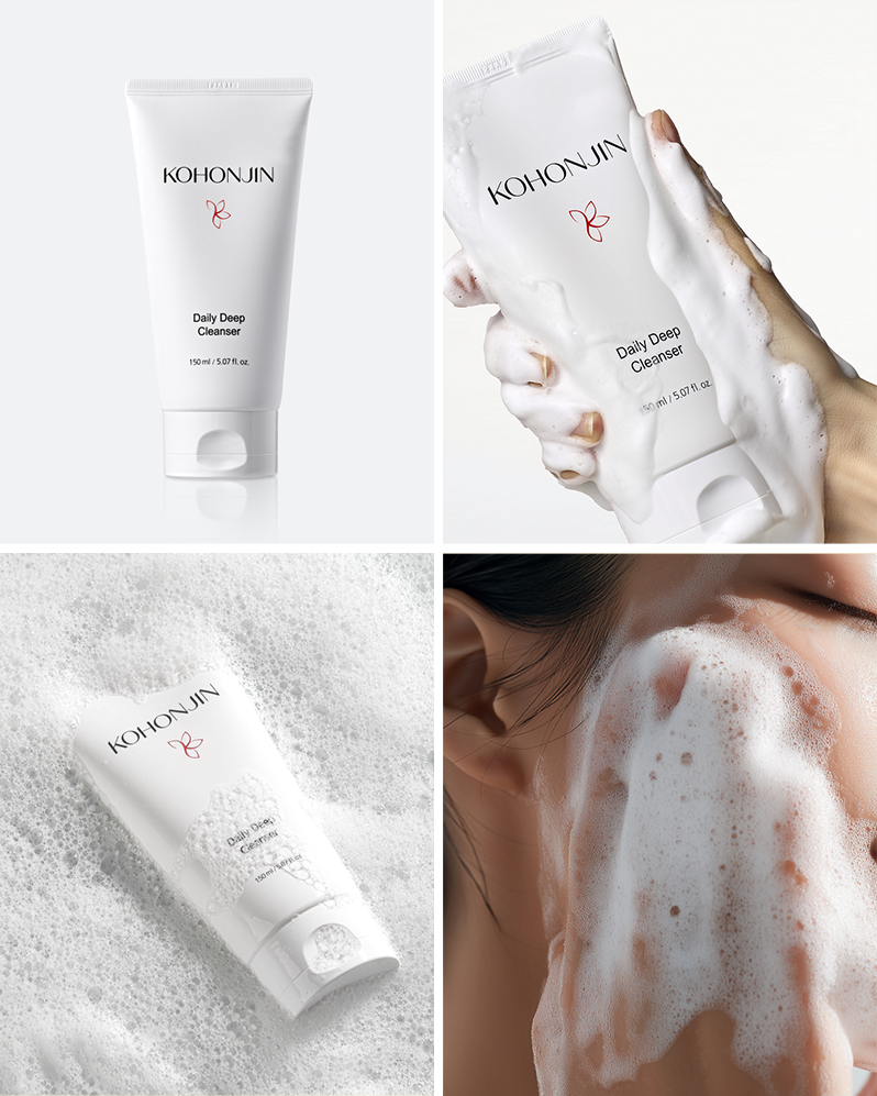 Nettoyant visage doux et mousse nettoyante Kohonjin Daily Deep Cleanser au ginseng rouge